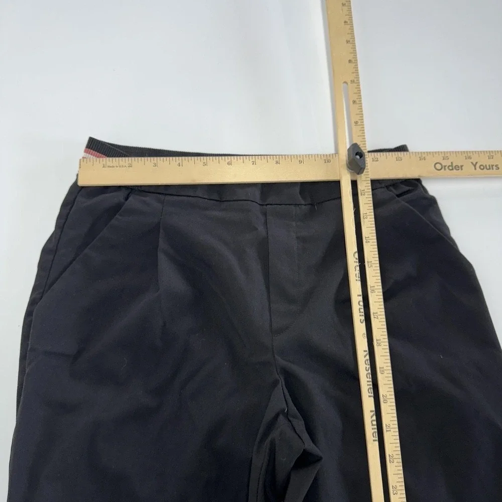 Zara Pants Women XS Black‎ Striped Stretch Waist Tapered Office Career